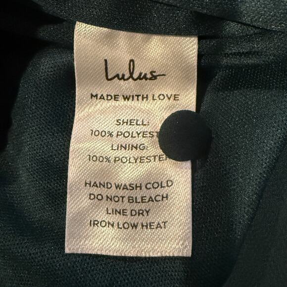 NWT Lulus Chiffon Sleeveless Highneck Key Hole Back Side Slit Maxi Dress M Green - Picture 12 of 16